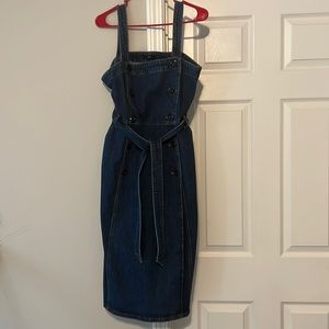 J. Crew Denim Button-front trench dress Size 8